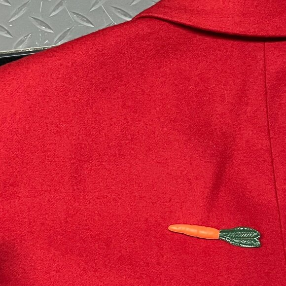 Pendleton Womens  Classic Solid Red Blazer Jacket 100% Wool USA Vtg Sz 8 -‎ READ - Picture 9 of 10